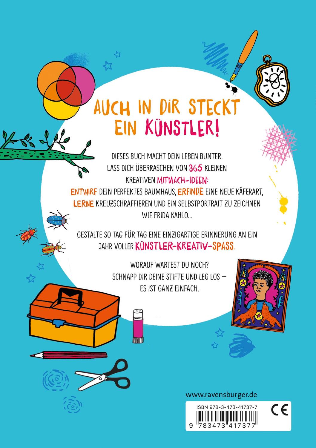 Rückseite: 9783473417377 | Mein Künstler-Kreativbuch | 365 Mitmachideen für jeden Tag | Schwake