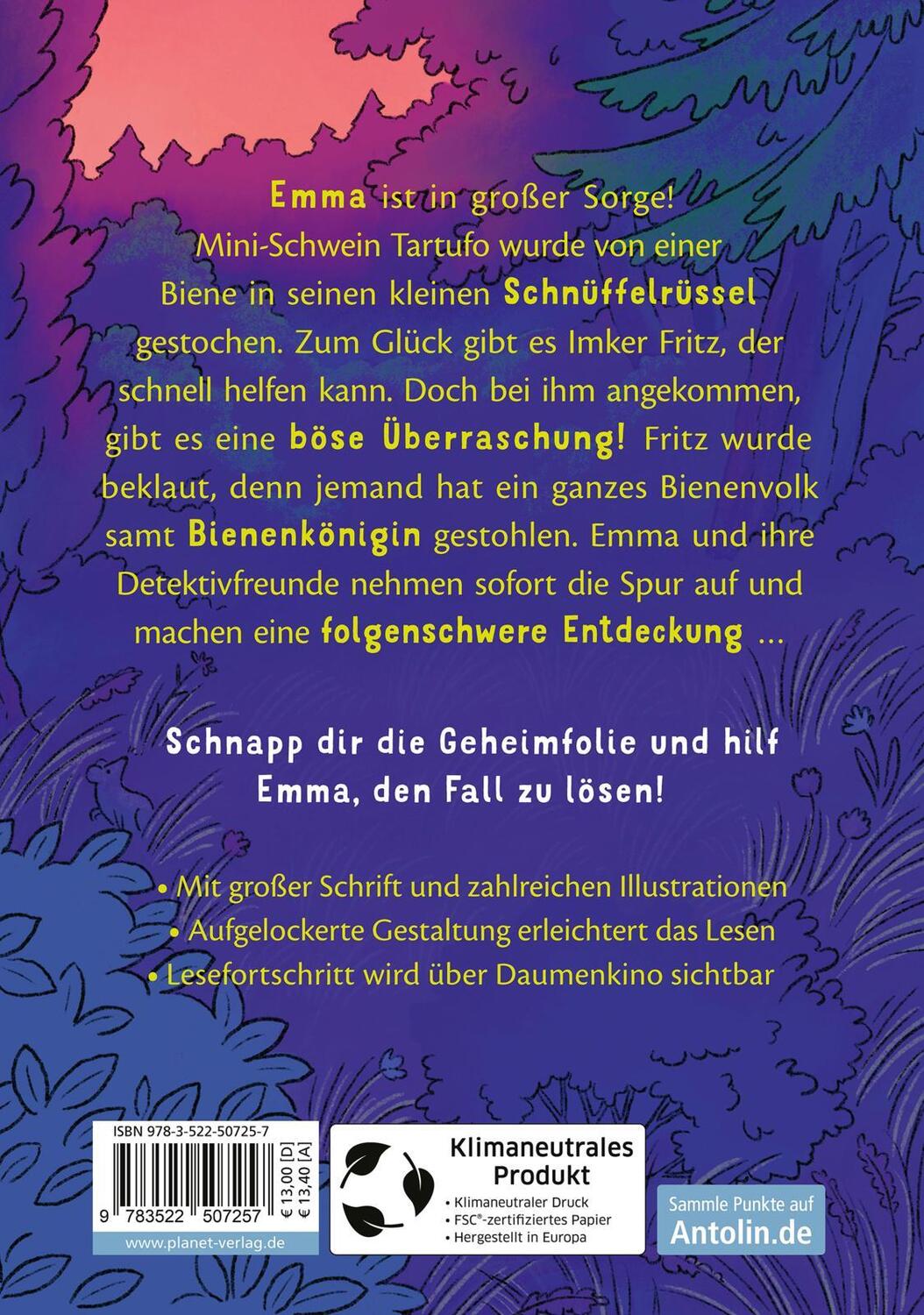 Rückseite: 9783522507257 | Emma &amp; Tartufo 2: Der rätselhafte Bienen-Klau | Oliver Kern | Buch