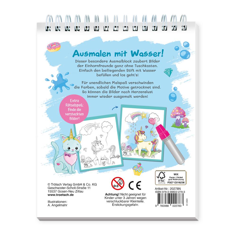 Rückseite: 9783988022783 | Trötsch Wassermalspaß mit Zauberstift Einhornwelt | KG | Taschenbuch