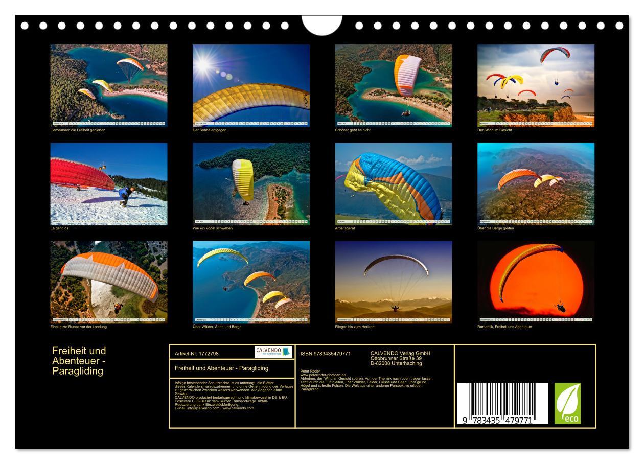 Bild: 9783435479771 | Freiheit und Abenteuer - Paragliding (Wandkalender 2025 DIN A4...