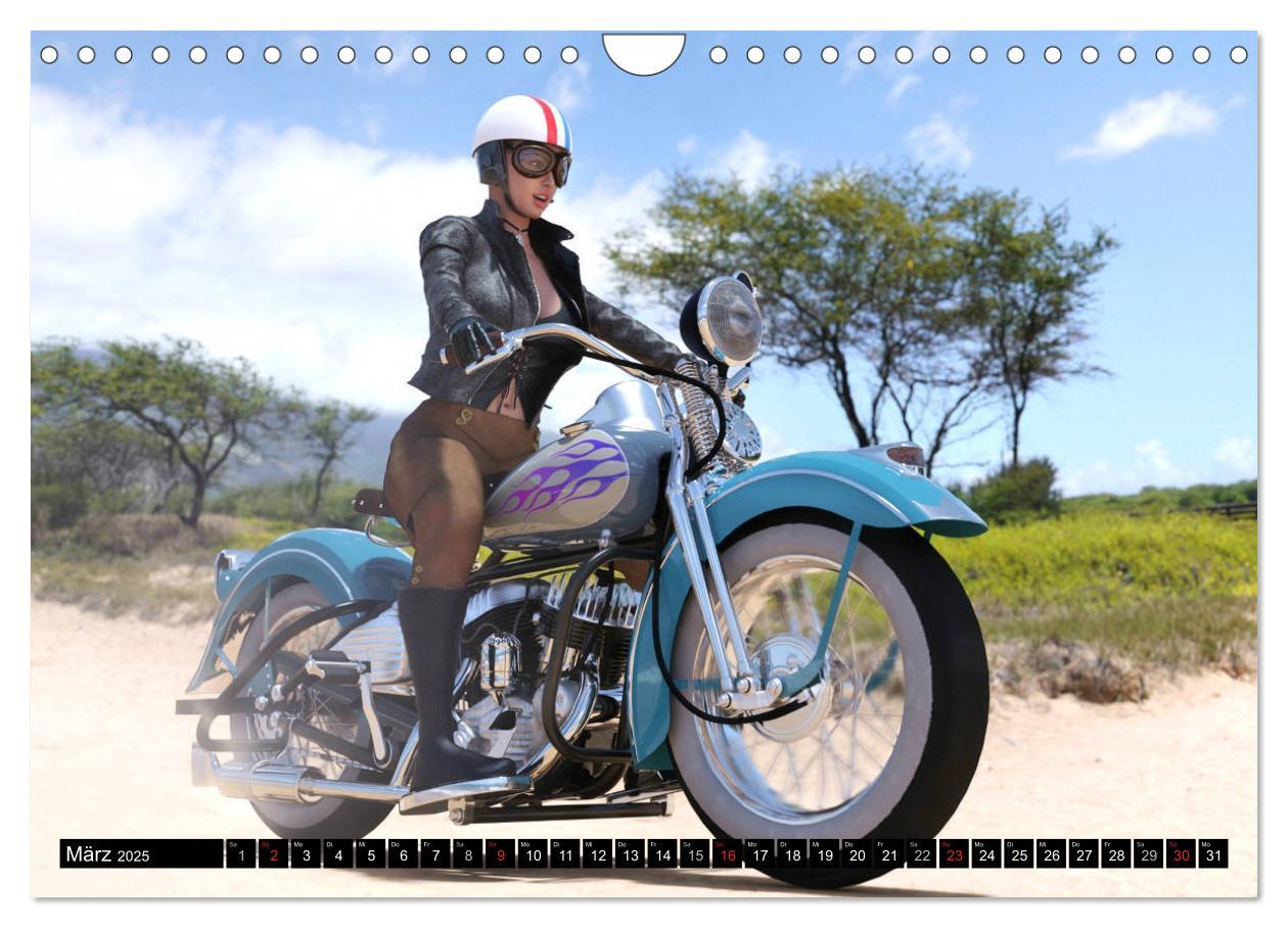 Bild: 9783435119653 | Frauen und Traumbikes (Wandkalender 2025 DIN A4 quer), CALVENDO...