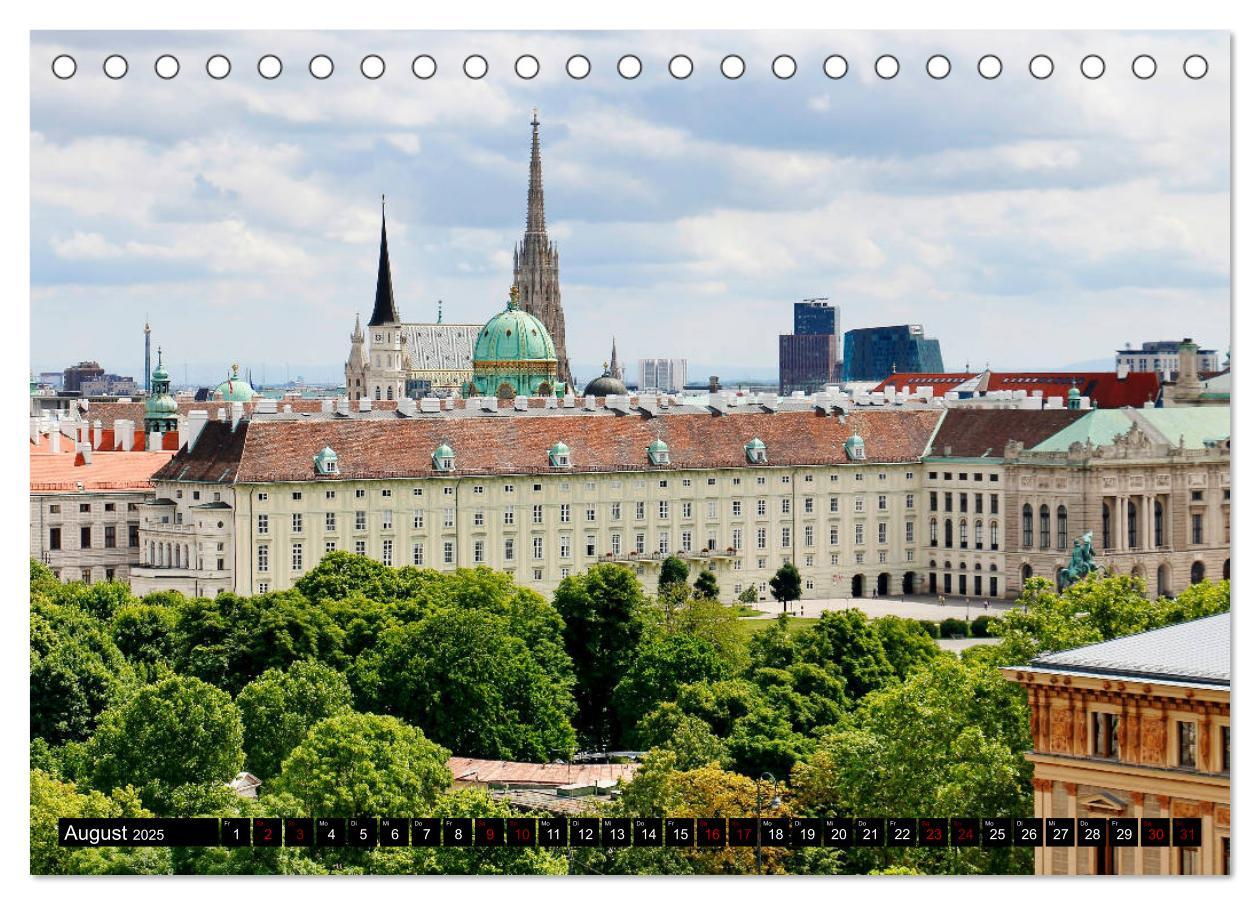 Bild: 9783435455690 | WIEN von oben (Tischkalender 2025 DIN A5 quer), CALVENDO...