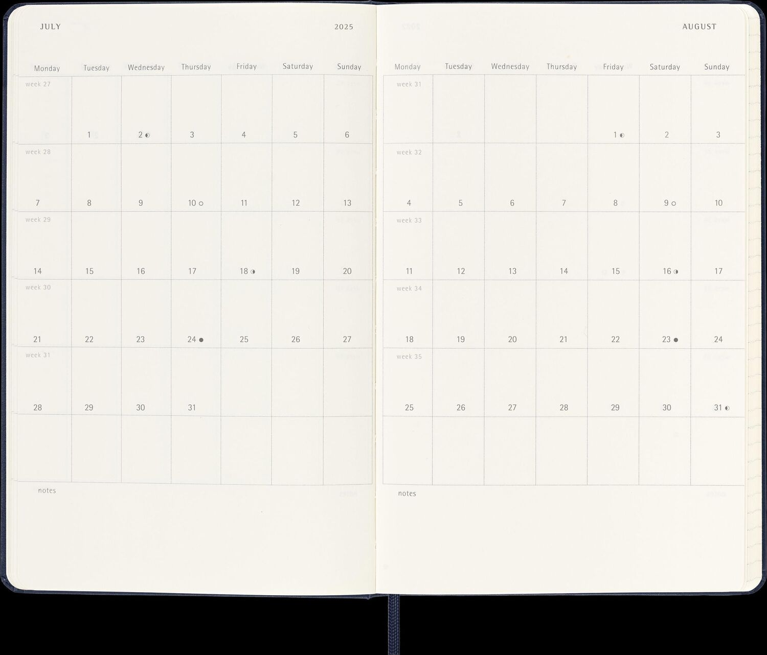 Bild: 8056999270551 | Moleskine 18 Monate Wochen Notizkalender 2024/2025, L/A5, 1 Wo = 1...