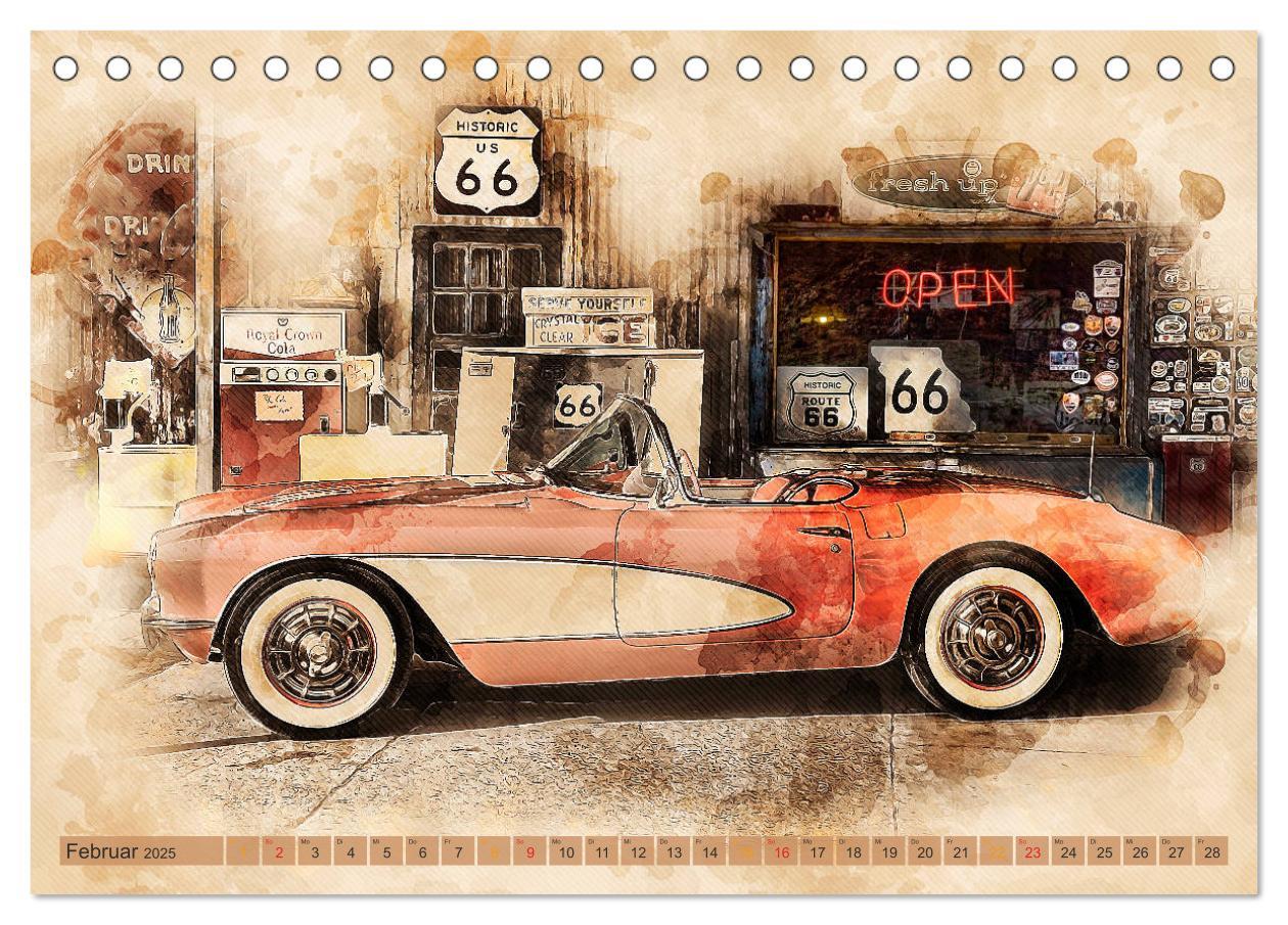 Bild: 9783435213948 | Route 66 - 2451 Meilen Nostalgie (Tischkalender 2025 DIN A5 quer),...