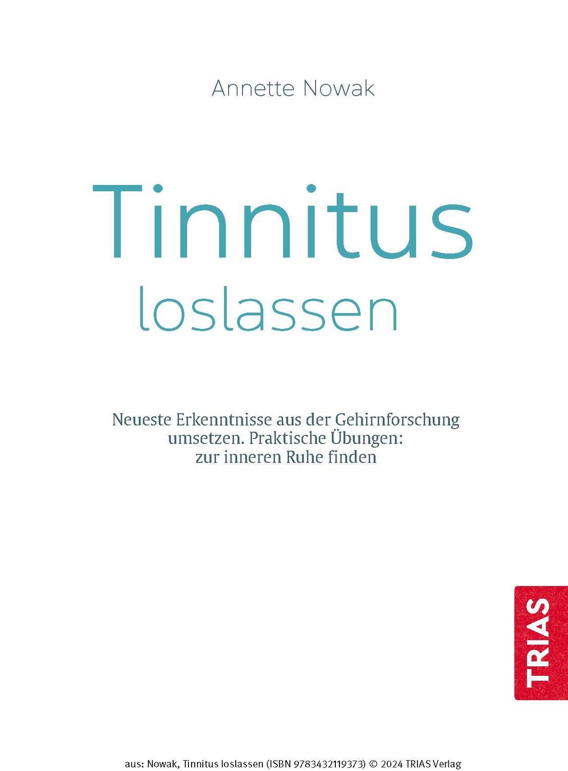 Bild: 9783432119373 | Tinnitus loslassen | Annette Nowak | Taschenbuch | Broschiert (KB)