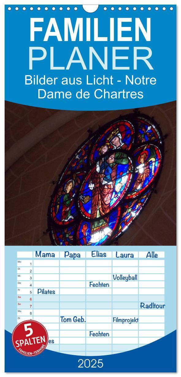 Cover: 9783457112878 | Familienplaner 2025 - Bilder aus Licht - Notre Dame de Chartres mit...