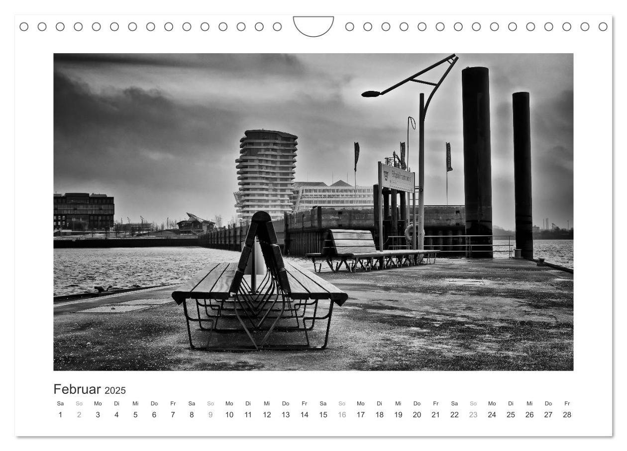 Bild: 9783435653522 | Hamburg in schwarz-weiss (Wandkalender 2025 DIN A4 quer), CALVENDO...