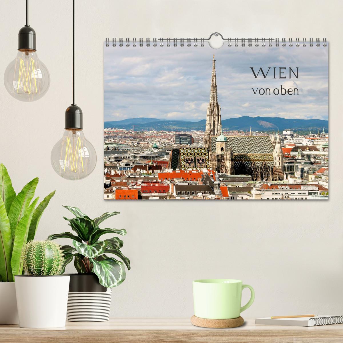 Bild: 9783435456994 | WIEN von oben (Wandkalender 2025 DIN A4 quer), CALVENDO Monatskalender