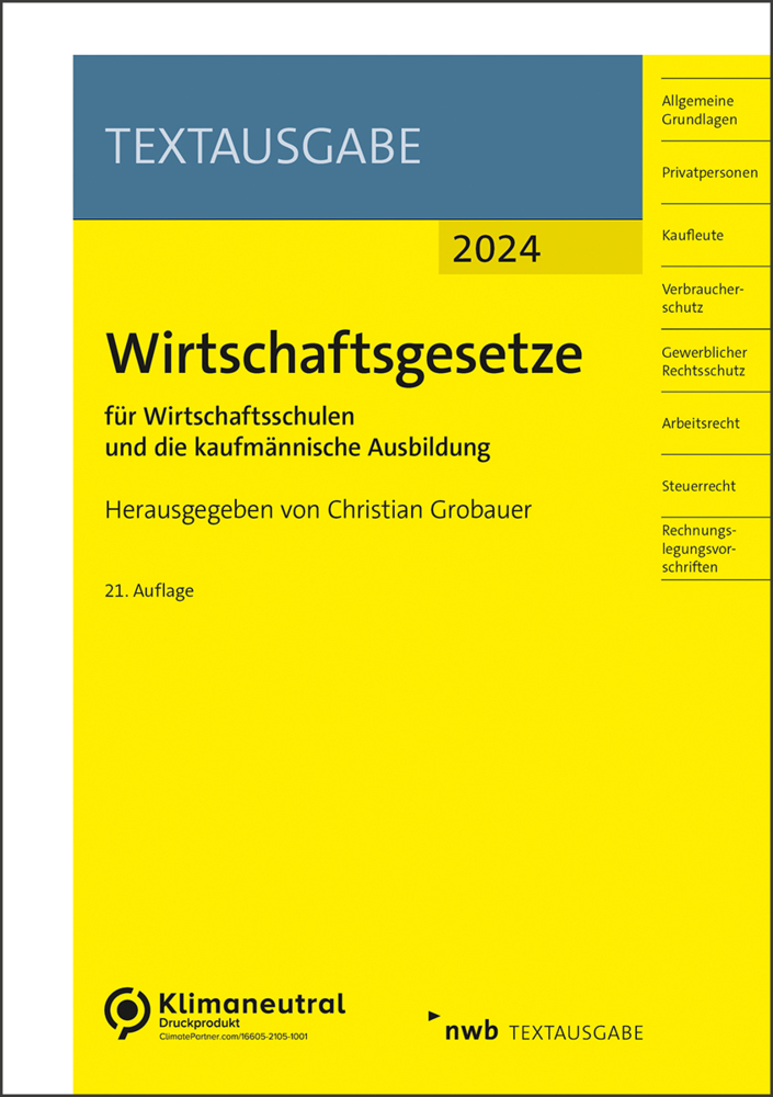 Cover: 9783482686214 | Wirtschaftsgesetze für Wirtschaftsschulen und die kaufmännische...