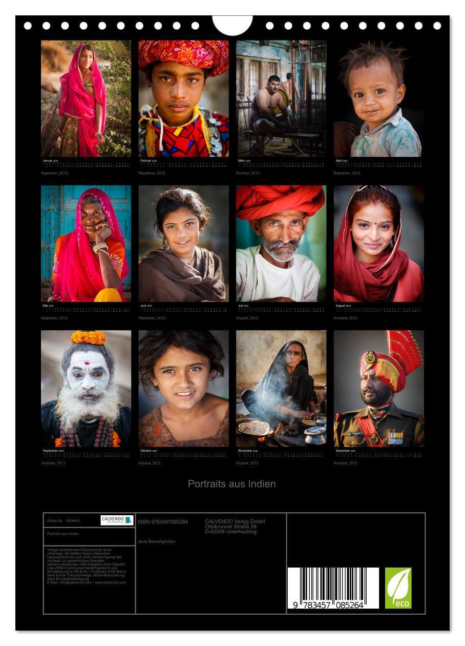 Bild: 9783457085264 | Portraits aus Indien (Wandkalender 2025 DIN A4 hoch), CALVENDO...