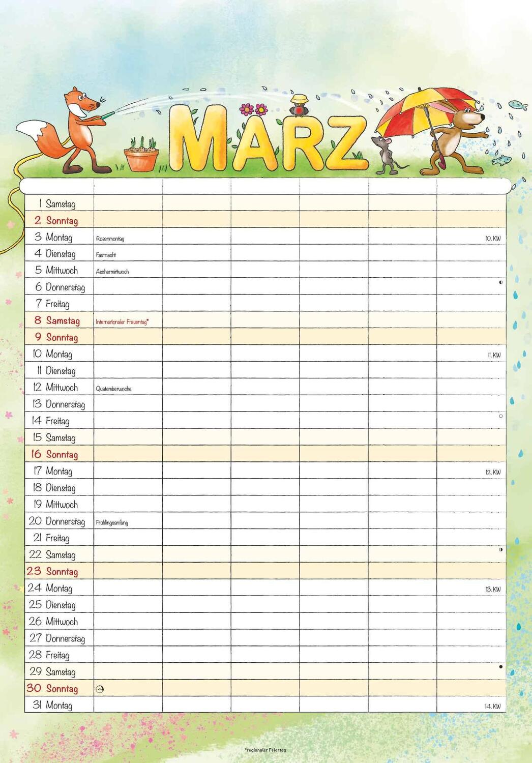 Bild: 4251732341046 | Familienplaner Cartoon 2025 - Bildkalender 23,7x34 cm - 6 Spalten -...