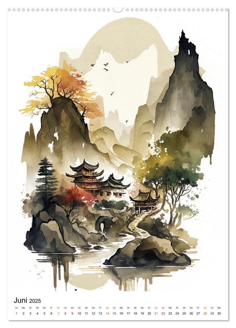 Bild: 9783435879342 | China - Aquarellmalerei (Wandkalender 2025 DIN A2 hoch), CALVENDO...