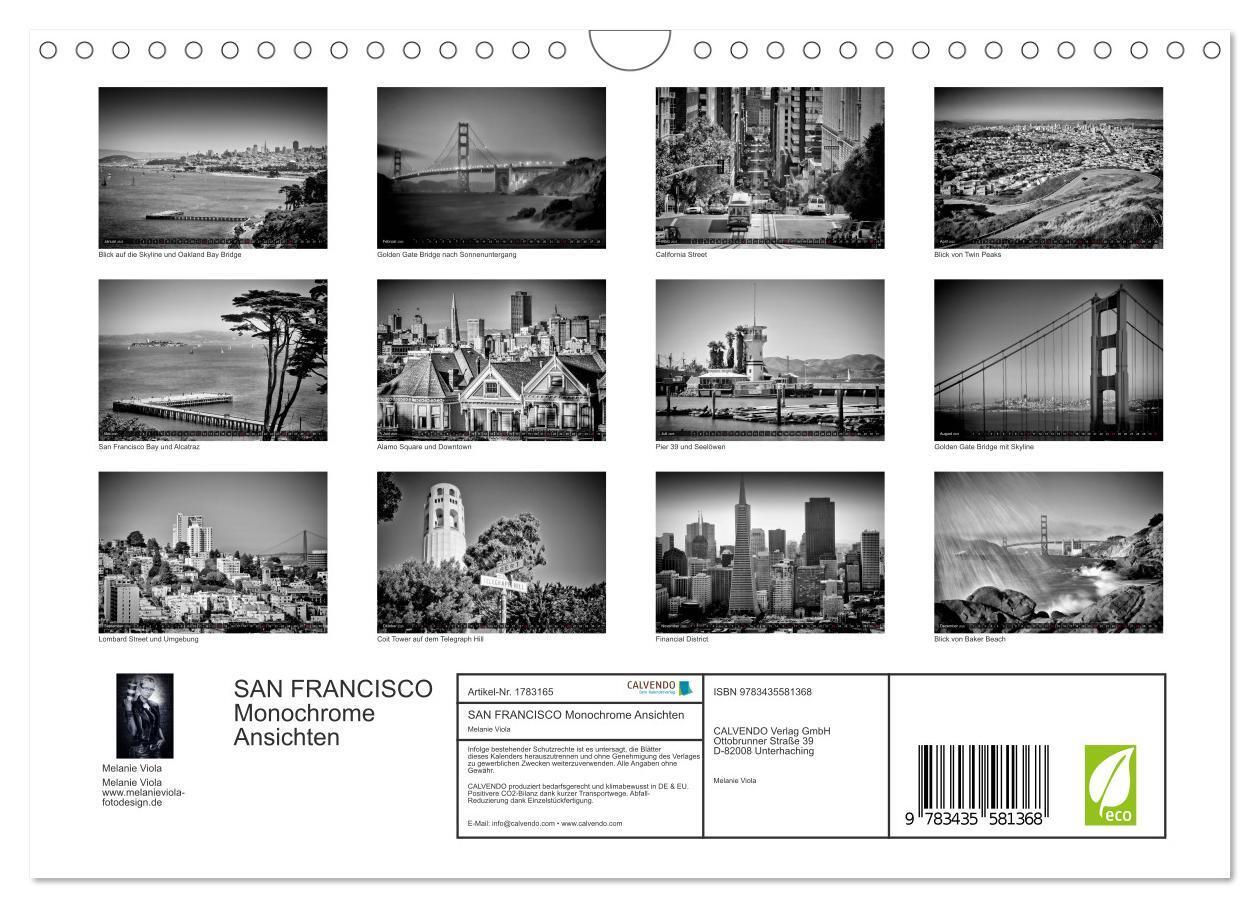 Bild: 9783435581368 | SAN FRANCISCO Monochrome Ansichten (Wandkalender 2025 DIN A4 quer),...