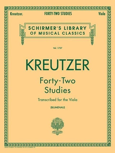 Cover: 73999612707 | 42 Studies Transcribed for the Viola | Walter Blumenau | Broschüre