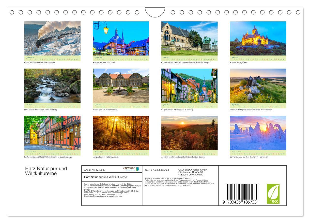 Bild: 9783435185733 | Harz Natur pur und Weltkulturerbe (Wandkalender 2025 DIN A4 quer),...