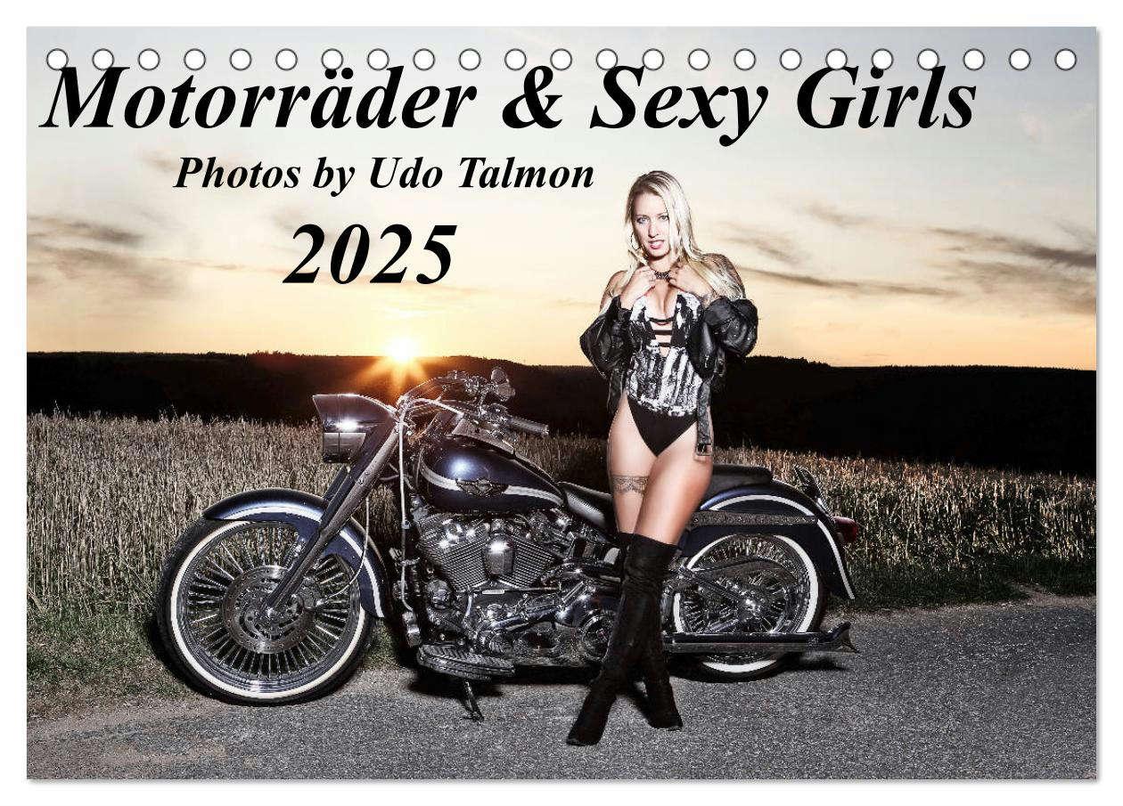 Cover: 9783435205127 | Motorräder &amp; Sexy Girls (Tischkalender 2025 DIN A5 quer), CALVENDO...