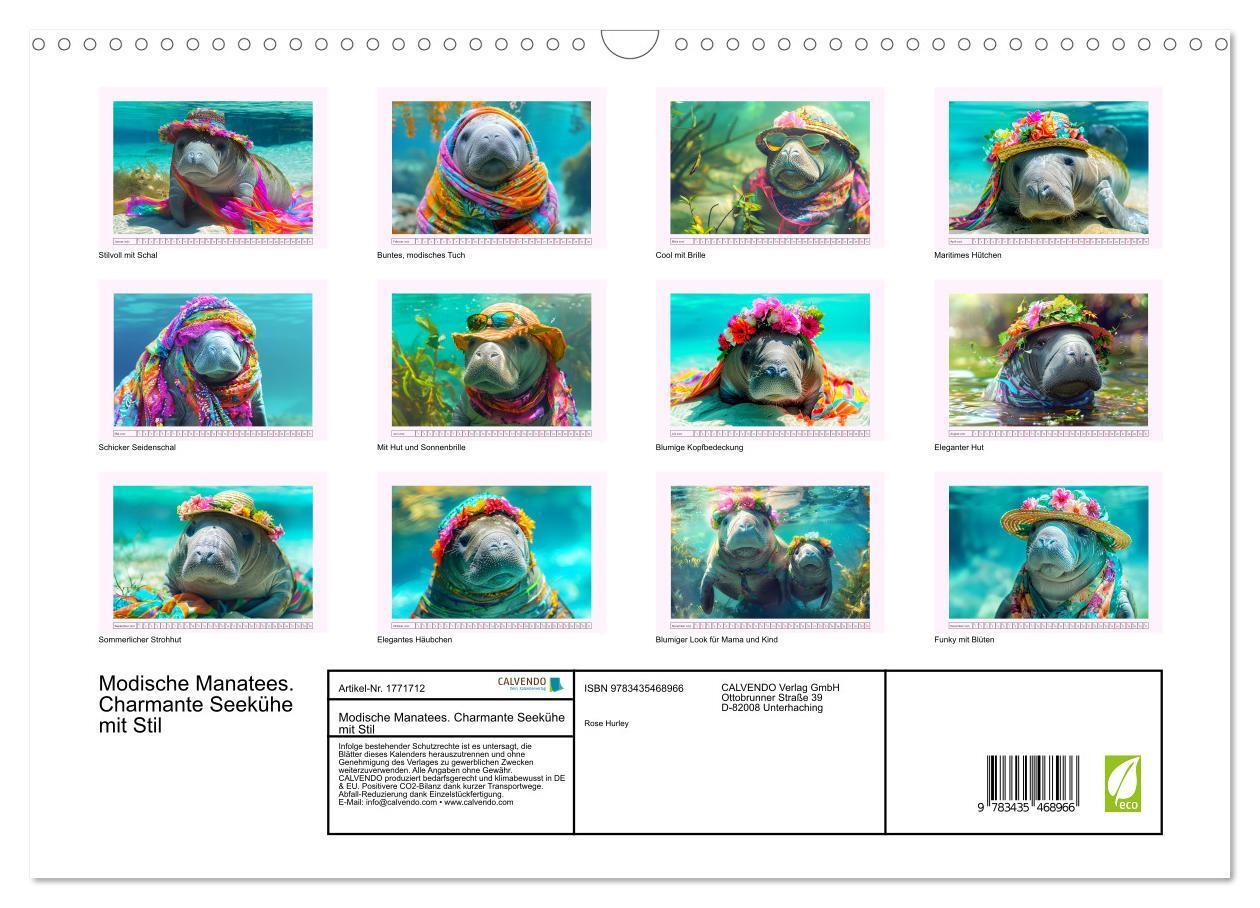 Bild: 9783435468966 | Modische Manatees. Charmante Seekühe mit Stil (Wandkalender 2025...