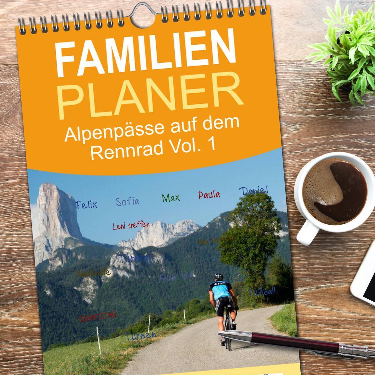 Bild: 9783457119624 | Familienplaner 2025 - Alpenpässe auf dem Rennrad Vol. 1 mit 5...