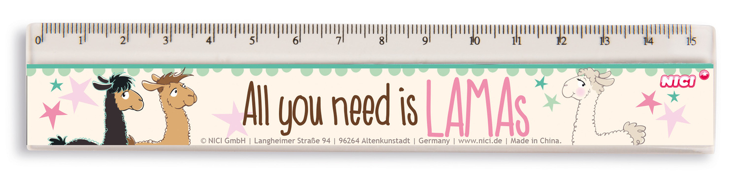 Cover: 4012390434668 | Nici 43466 Lineal La-La-Lama-Lounge 15cm, im Köcher | Lama Lounge