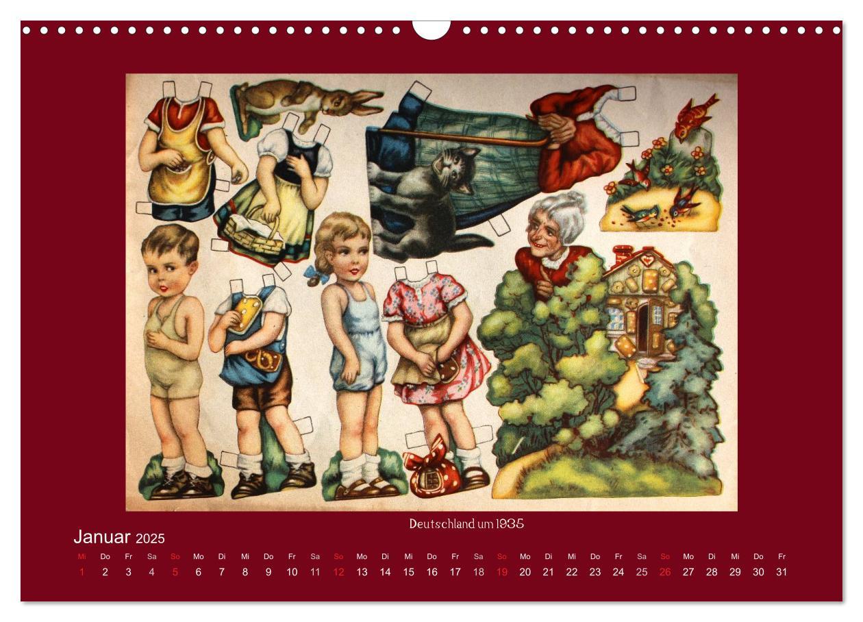 Bild: 9783435700585 | Alte europäische Ankleidepuppen aus Papier (Wandkalender 2025 DIN...