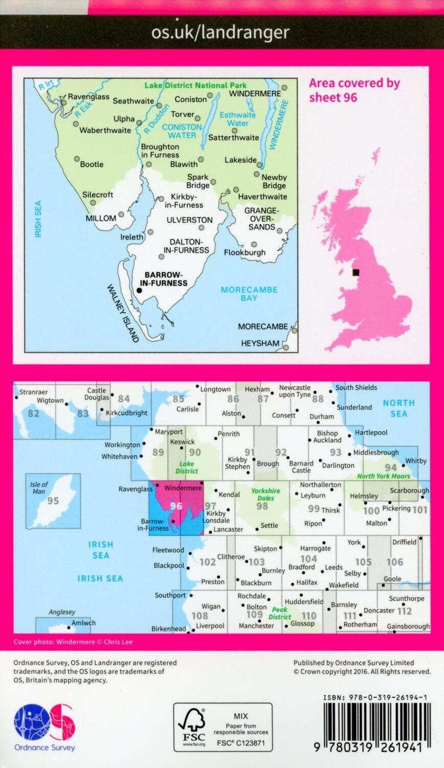 Bild: 9780319261941 | Barrow-In-Furness &amp; South Lakeland | Ordnance Survey | (Land-)Karte