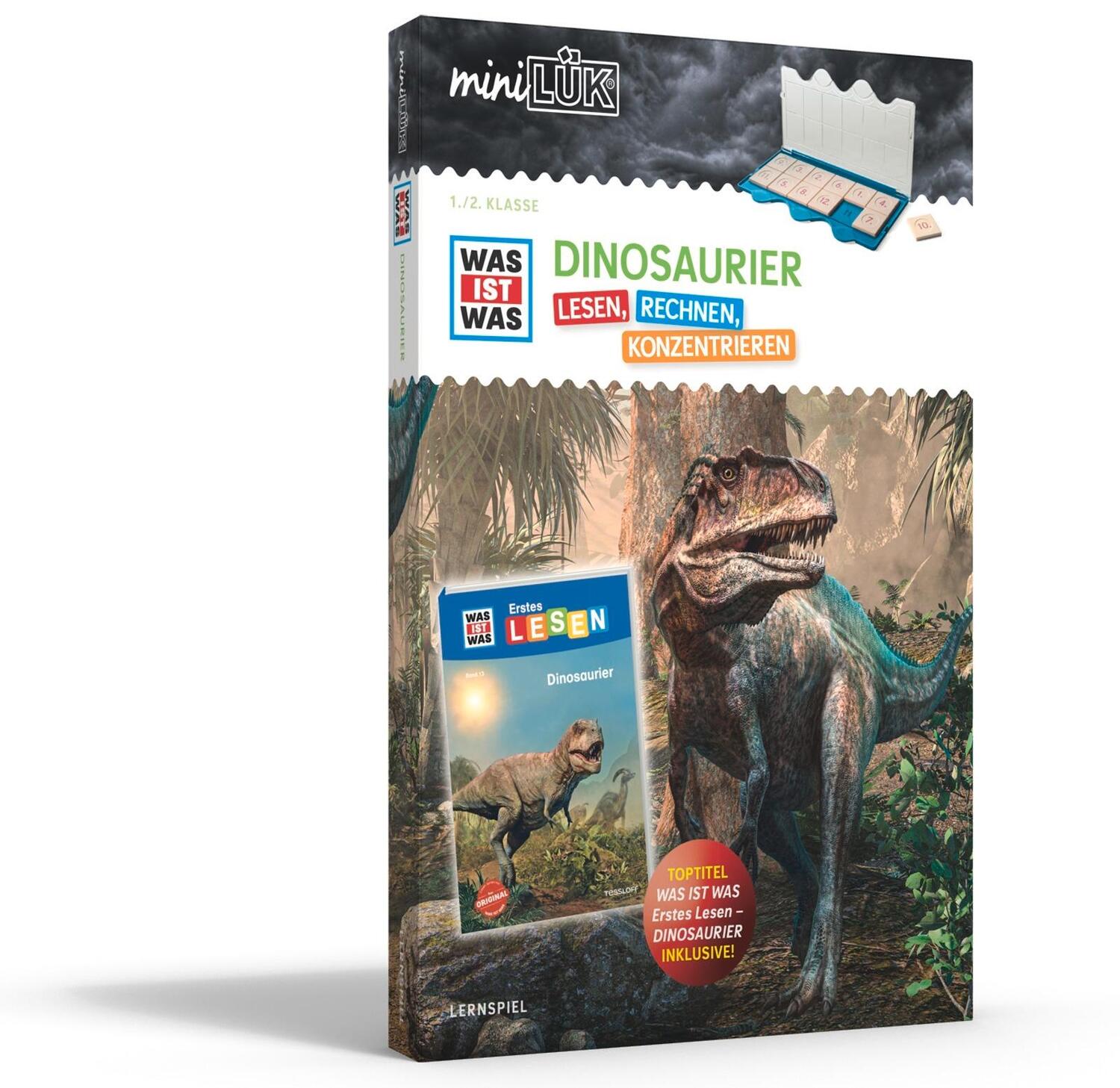 Cover: 9783072448758 | miniLÜK-Set. WAS IST WAS Dinosaurier Lesen+Rechnen 1. Klasse | Buch