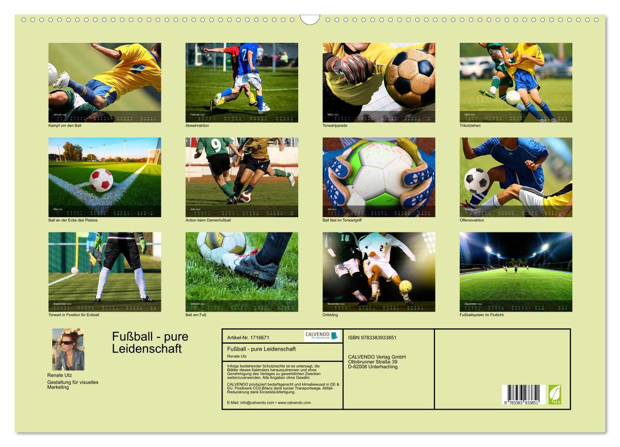 Bild: 9783383933851 | Fußball - pure Leidenschaft (Wandkalender 2025 DIN A2 quer),...