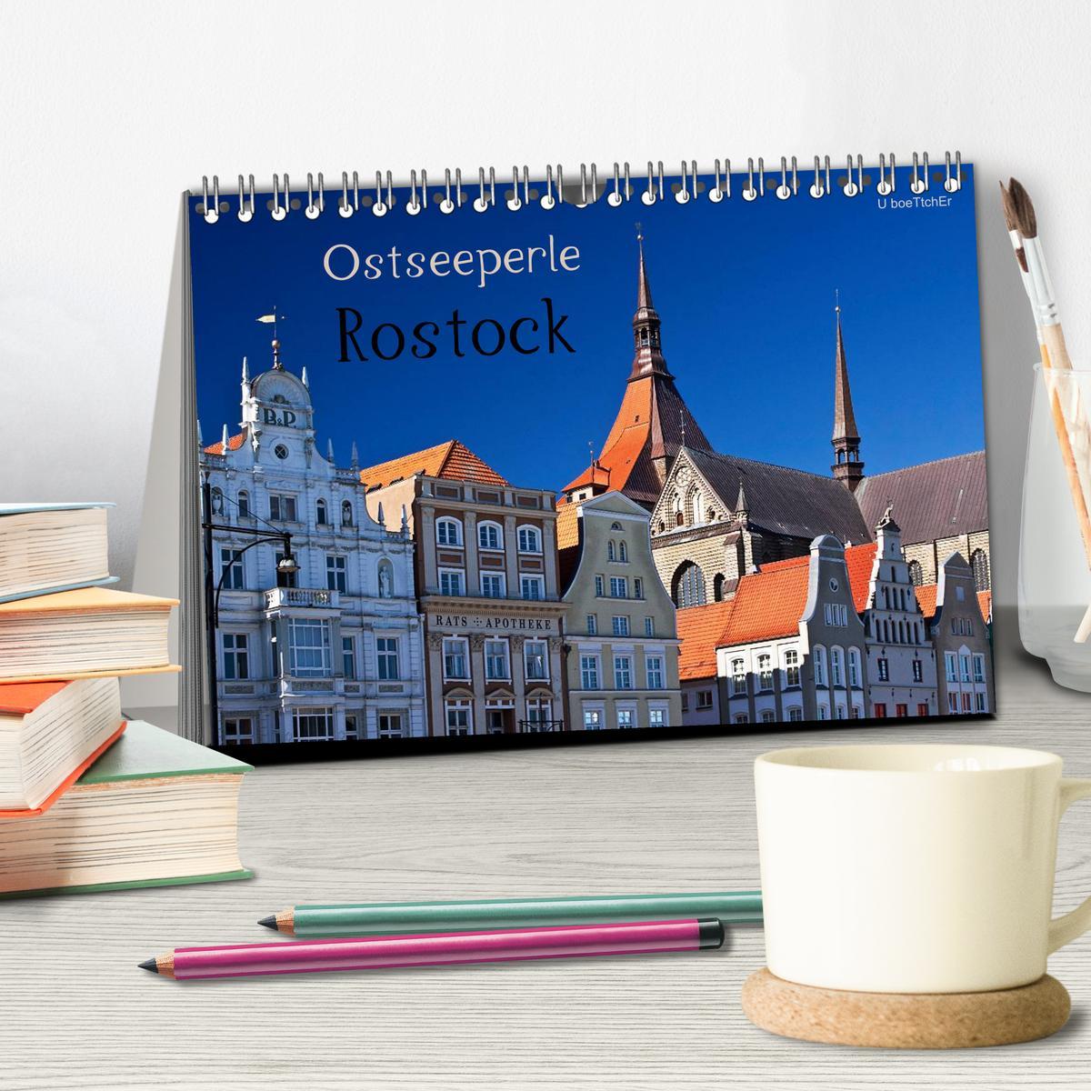 Bild: 9783435548613 | Ostseeperle Rostock (Tischkalender 2025 DIN A5 quer), CALVENDO...