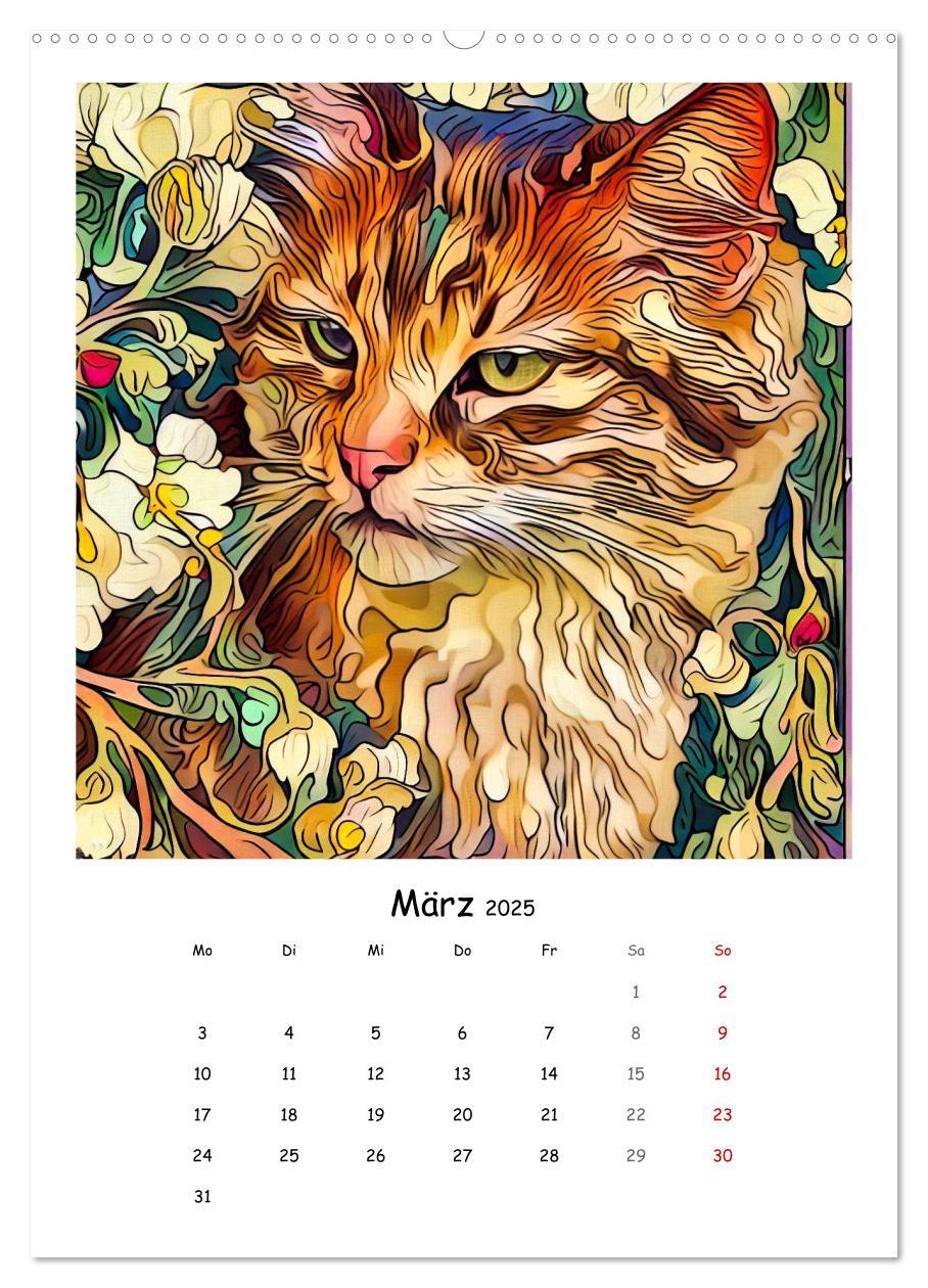 Bild: 9783435875627 | Jugendstil Katzen (hochwertiger Premium Wandkalender 2025 DIN A2...