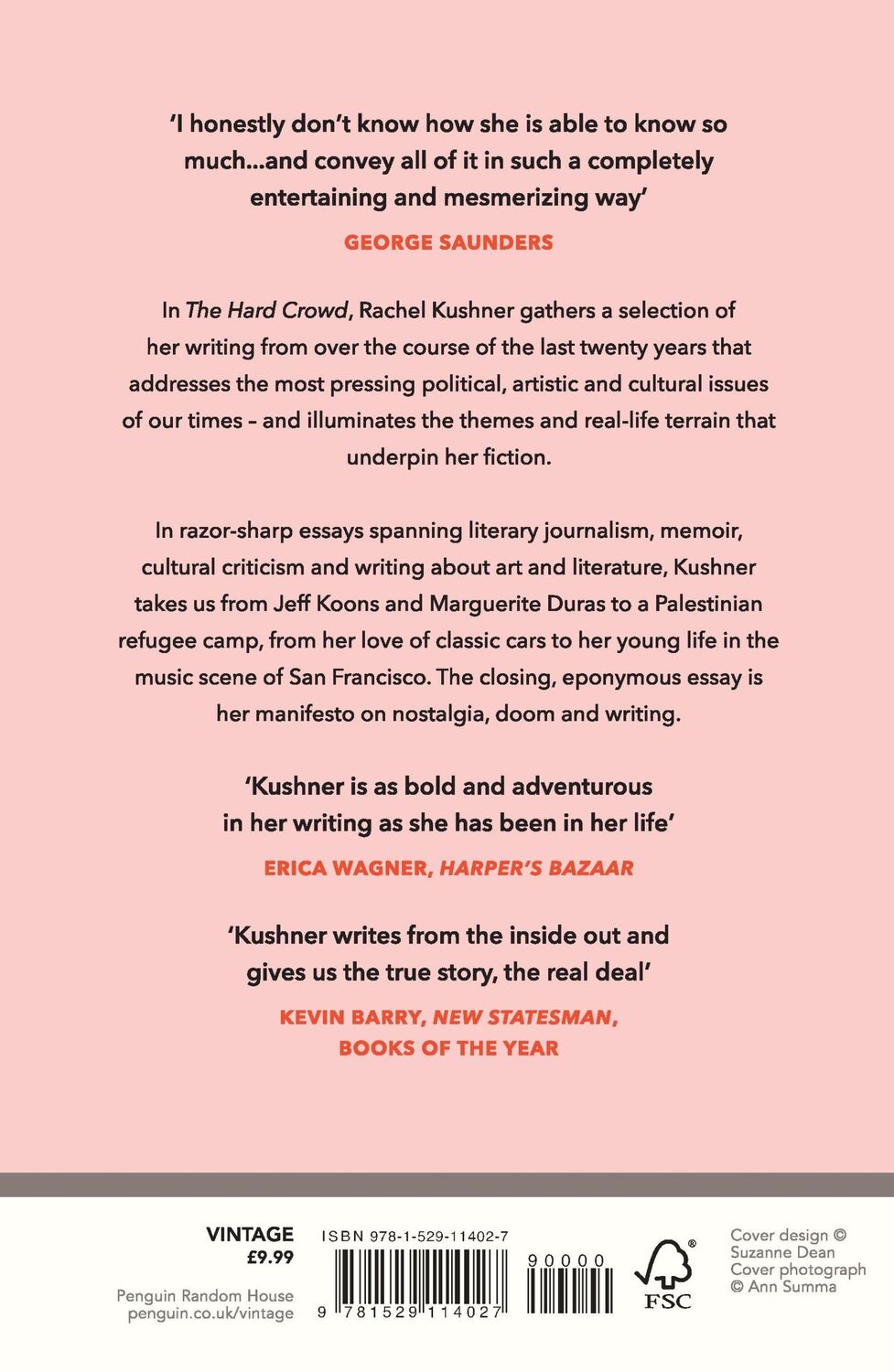 Rückseite: 9781529114027 | The Hard Crowd | Essays 2000-2020 | Rachel Kushner | Taschenbuch