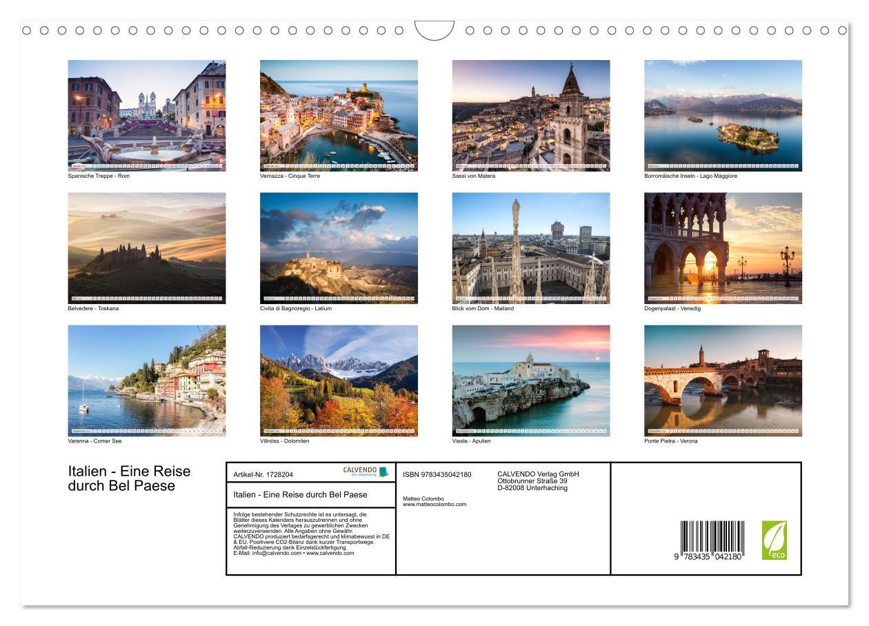 Bild: 9783435042180 | Italien - Eine Reise durch Bel Paese (Wandkalender 2025 DIN A3...