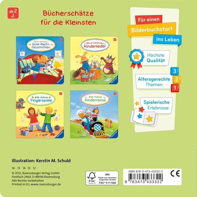 Bild: 9783473433322 | Meine schönsten Kinderlieder | Volksgut | Buch | Wattiert | 20 S.