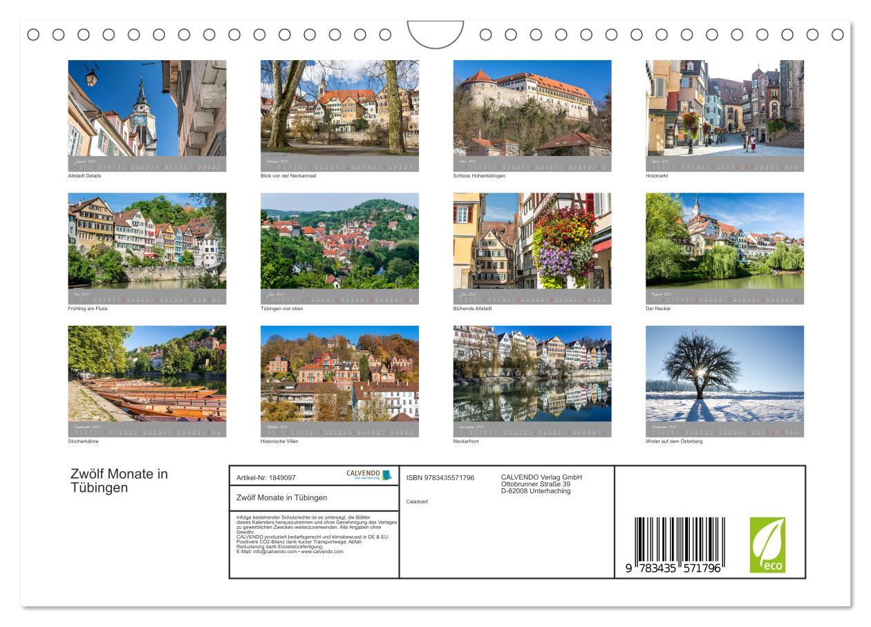 Bild: 9783435571796 | Zwölf Monate in Tübingen (Wandkalender 2025 DIN A4 quer), CALVENDO...