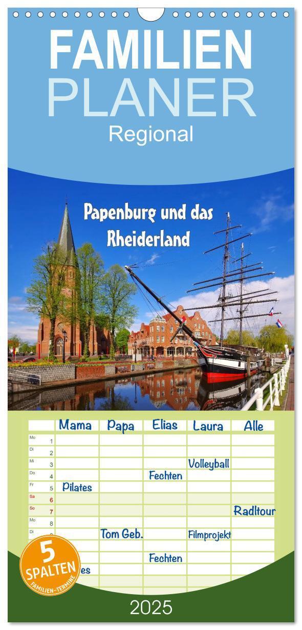 Cover: 9783457105740 | Familienplaner 2025 - Papenburg und das Rheiderland mit 5 Spalten...