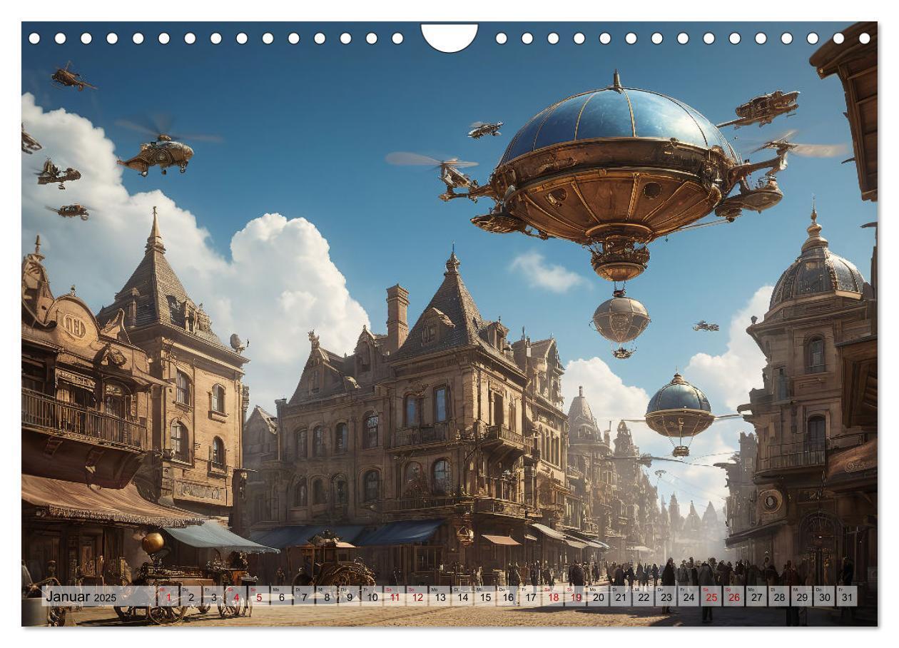 Bild: 9783383791222 | Steampunk - fantastische Fluggeräte (Wandkalender 2025 DIN A4...