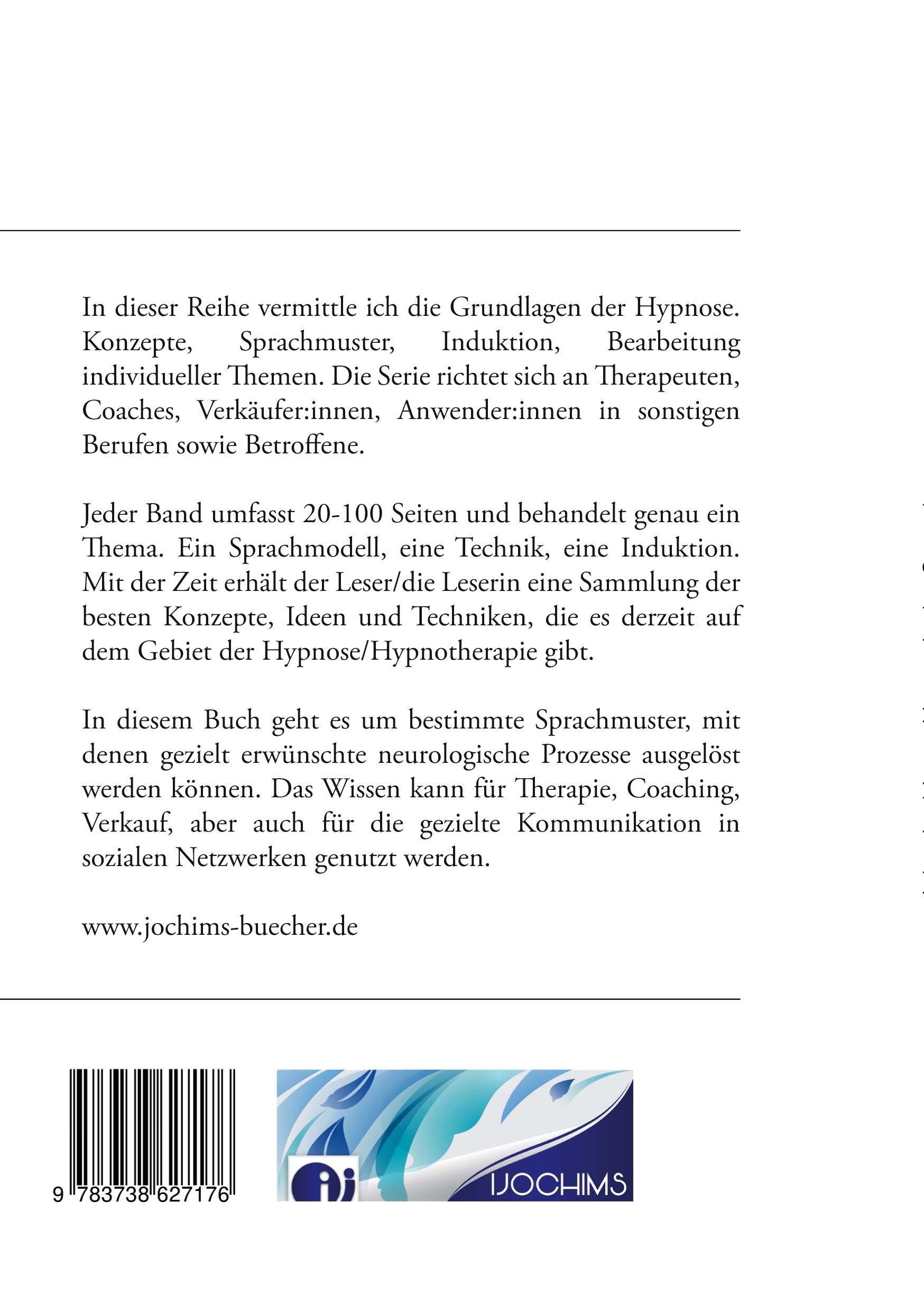 Rückseite: 9783738627176 | Hypnotische Sprachmuster für Coaching, Therapie und Verkauf | Jochims