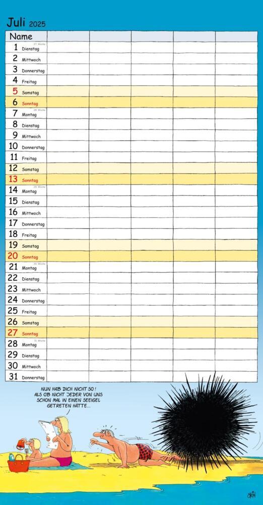 Bild: 9783830321576 | Uli Stein Familienkalender 2025: Familienplaner mit 5 Spalten | Stein