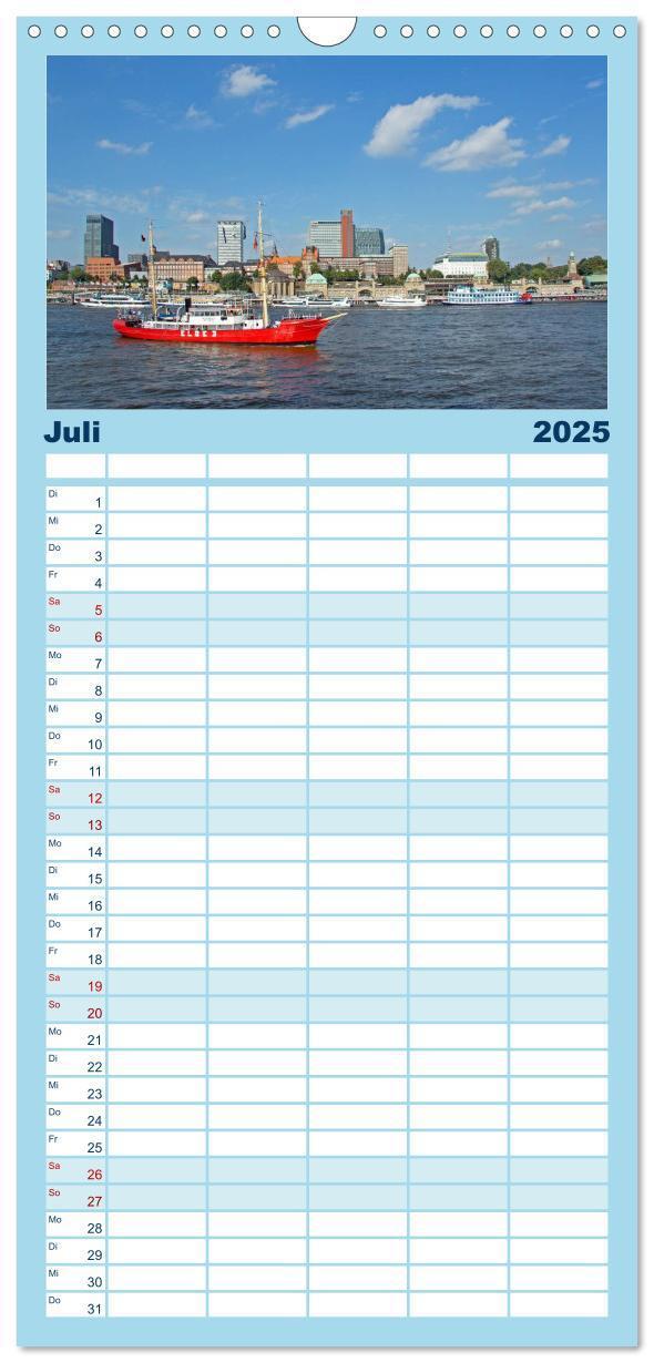 Bild: 9783457125809 | Familienplaner 2025 - Hamburg mit 5 Spalten (Wandkalender, 21 x 45...