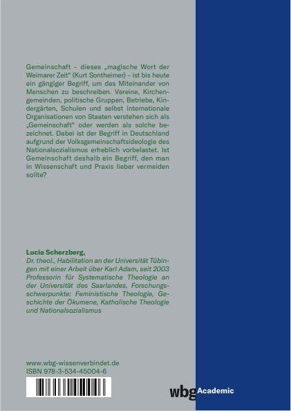 Rückseite: 9783534450046 | Gemeinschaftskonzepte im 20. Jahrhundert | Lucia Scherzberg | Buch