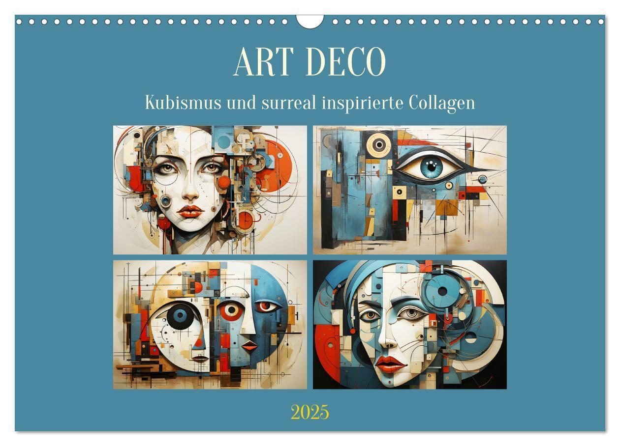 Cover: 9783383886102 | Art Deco. Kubismus und surreal inspirierte Collagen (Wandkalender...