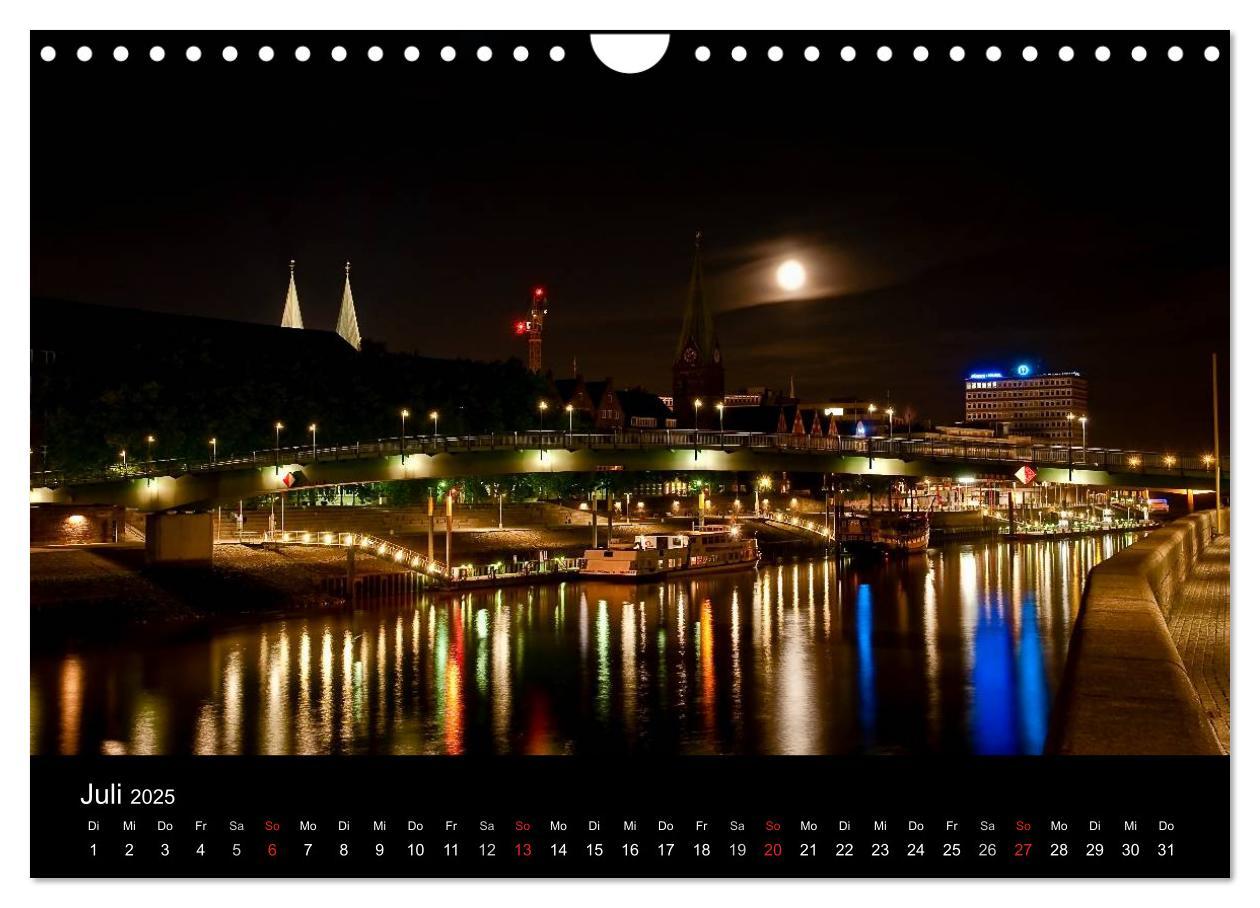 Bild: 9783435740505 | Bremen bei Nacht (Wandkalender 2025 DIN A4 quer), CALVENDO...