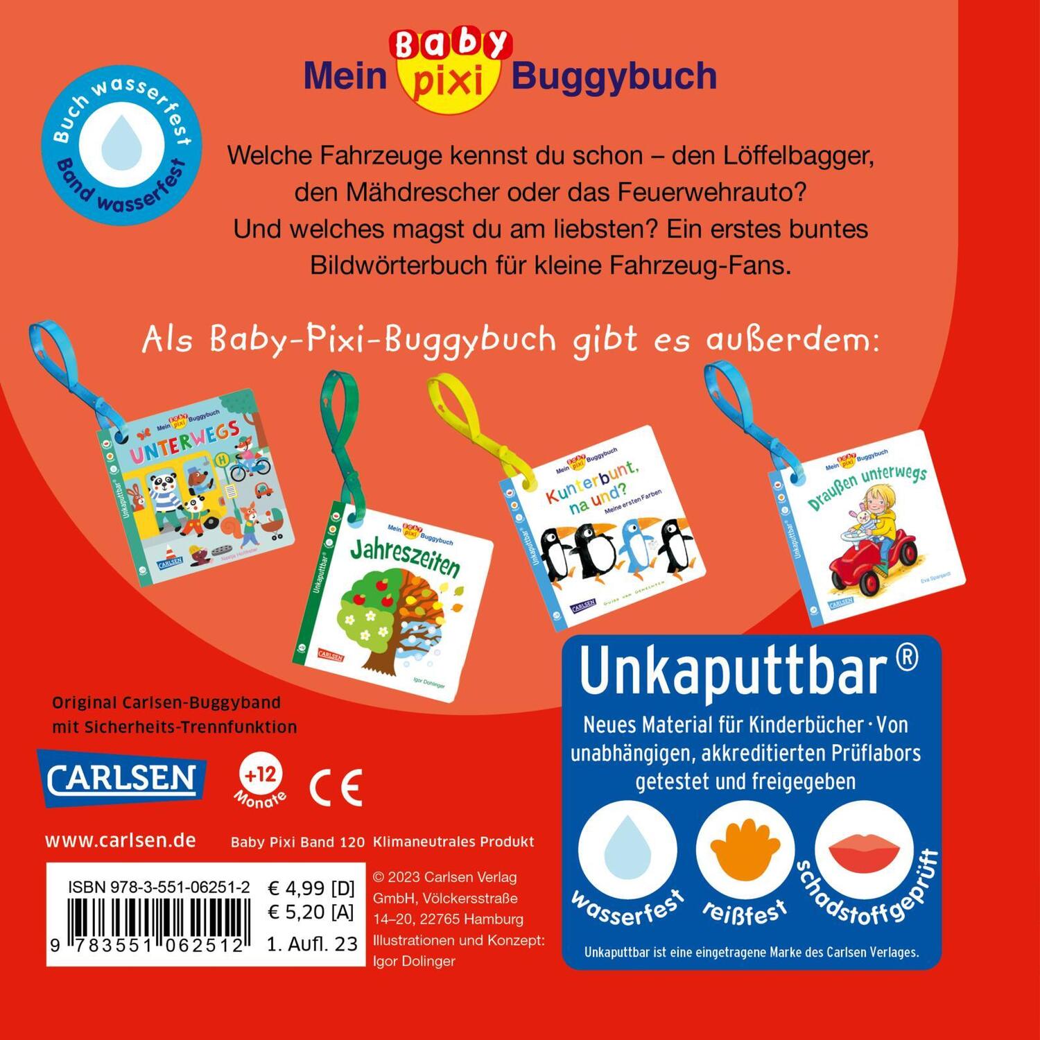 Rückseite: 9783551062512 | Baby Pixi (unkaputtbar) 134: Mein Baby-Pixi-Buggybuch: Alle meine...