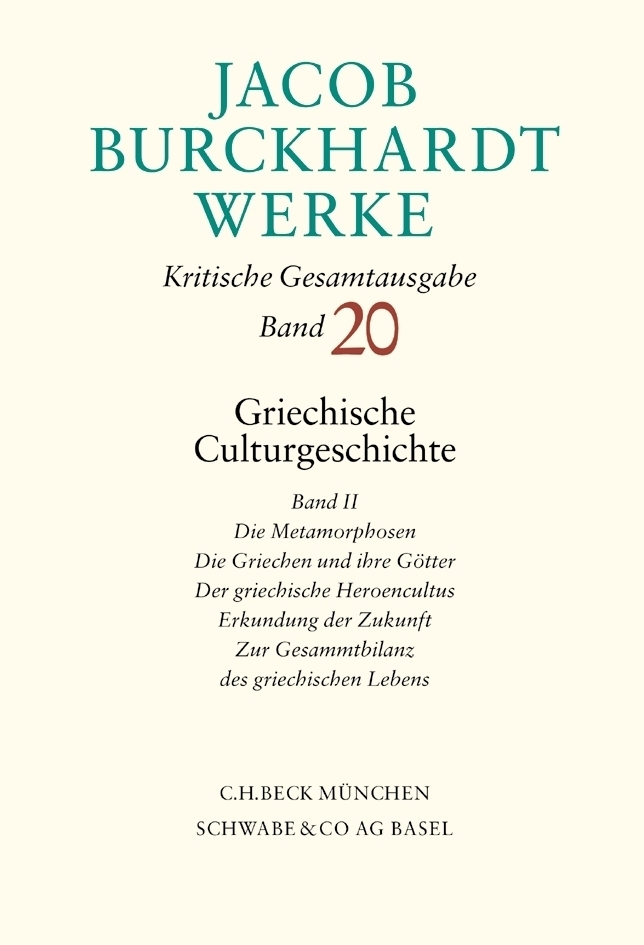 Cover: 9783406536403 | Jacob Burckhardt Werke Bd. 20: Griechische Culturgeschichte II. Bd.2