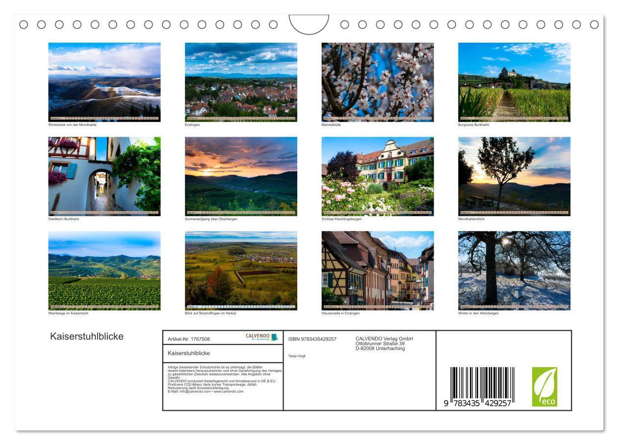 Bild: 9783435429257 | Kaiserstuhlblicke (Wandkalender 2025 DIN A4 quer), CALVENDO...