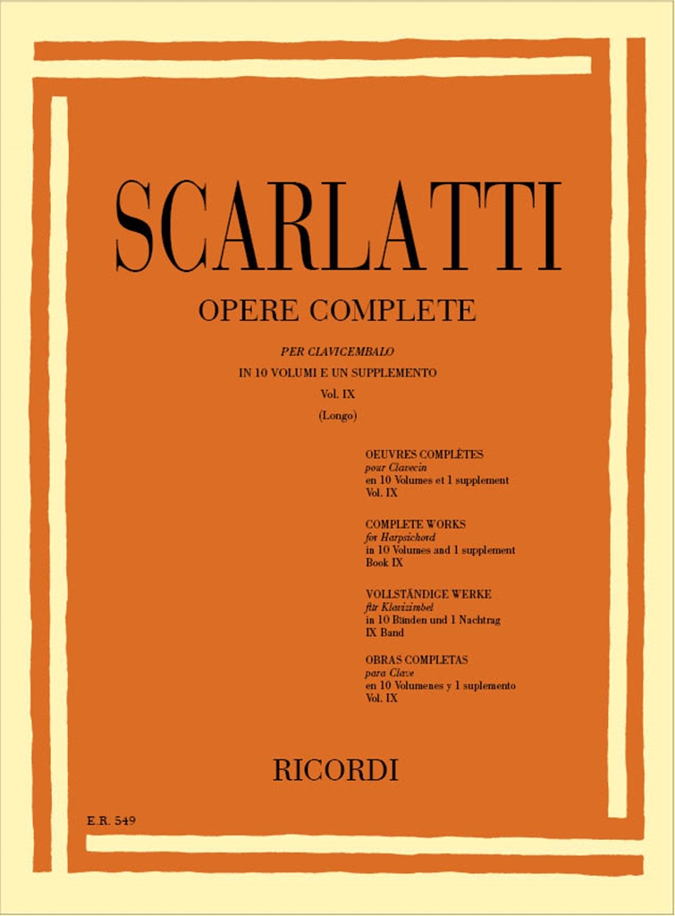 Cover: 9790041805498 | Opere Complete Per Clavicembalo Vol. IX | Domenico Scarlatti | Buch