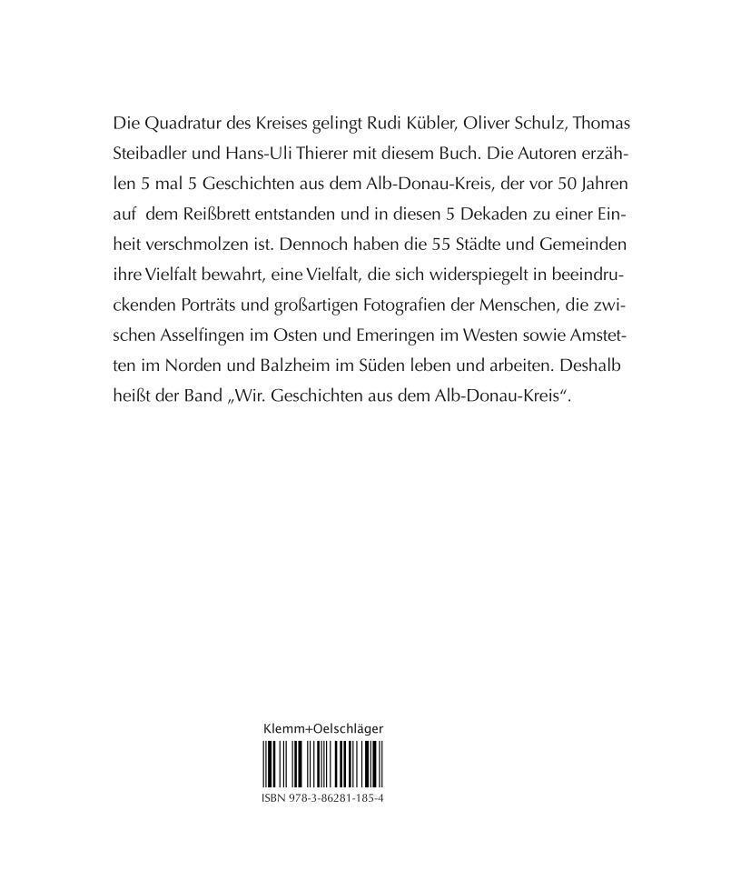 Rückseite: 9783862811854 | Wir. Geschichten aus dem Alb-Donau-Kreis | Rudi Kübler (u. a.) | Buch