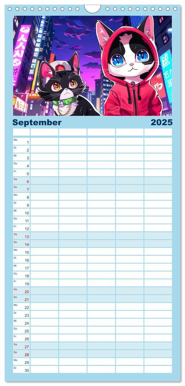 Bild: 9783457195253 | Familienplaner 2025 - Anime Cats mit 5 Spalten (Wandkalender, 21 x...