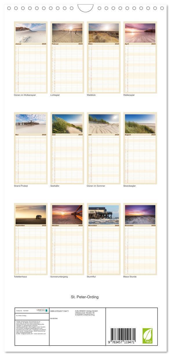 Bild: 9783457119471 | Familienplaner 2025 - St. Peter-Ording mit 5 Spalten (Wandkalender,...