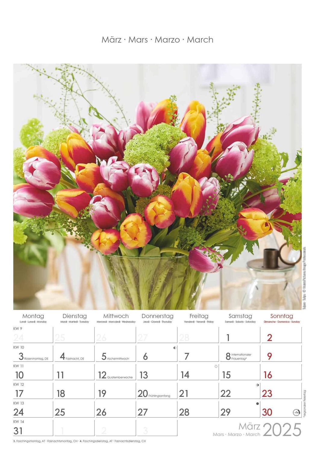 Bild: 4251732341008 | Blumen 2025 - Bildkalender 23,7x34 cm - Kalender mit Platz für...