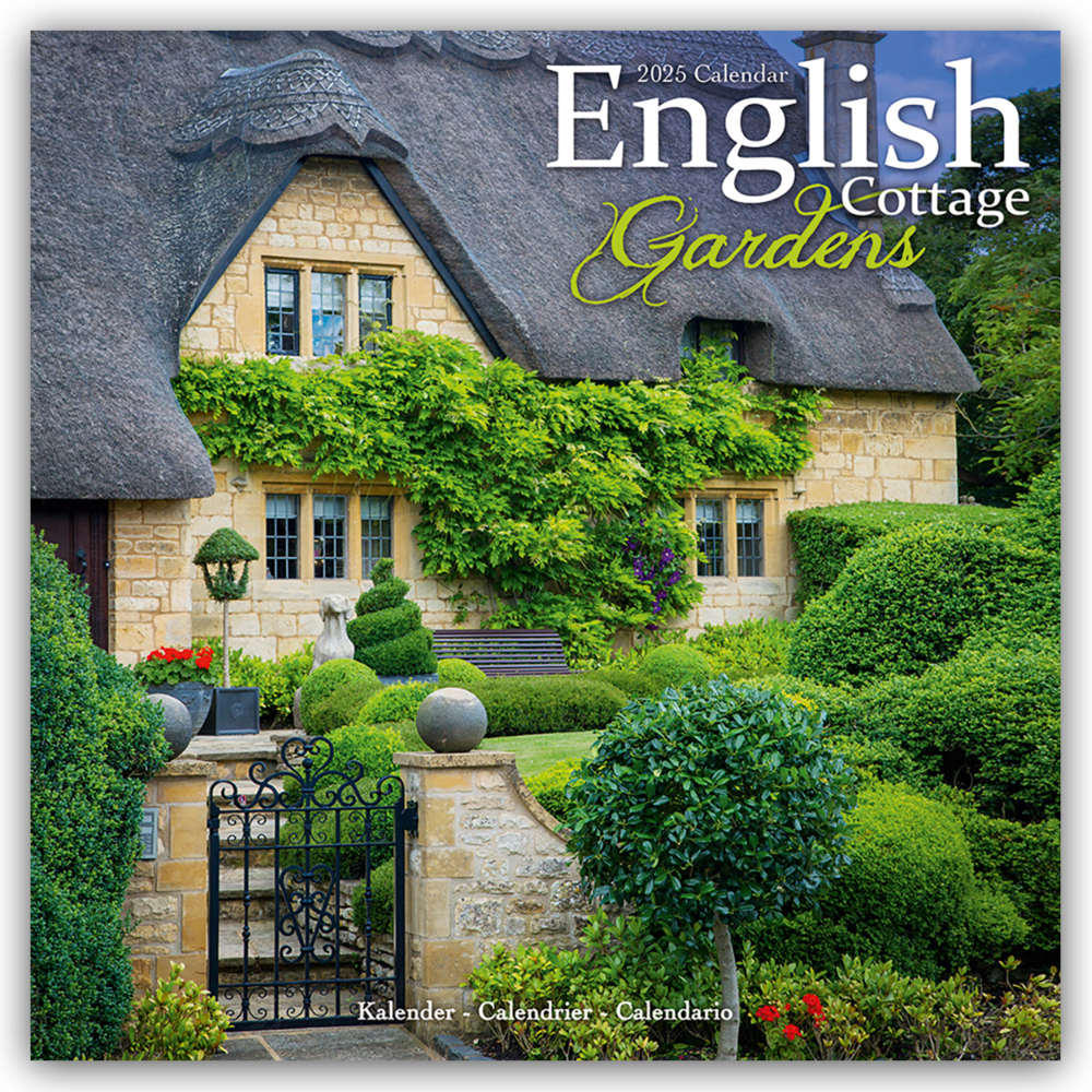 Cover: 9781804604649 | English Cottage Gardens - Englische Gärten 2025 - 16-Monatskalender